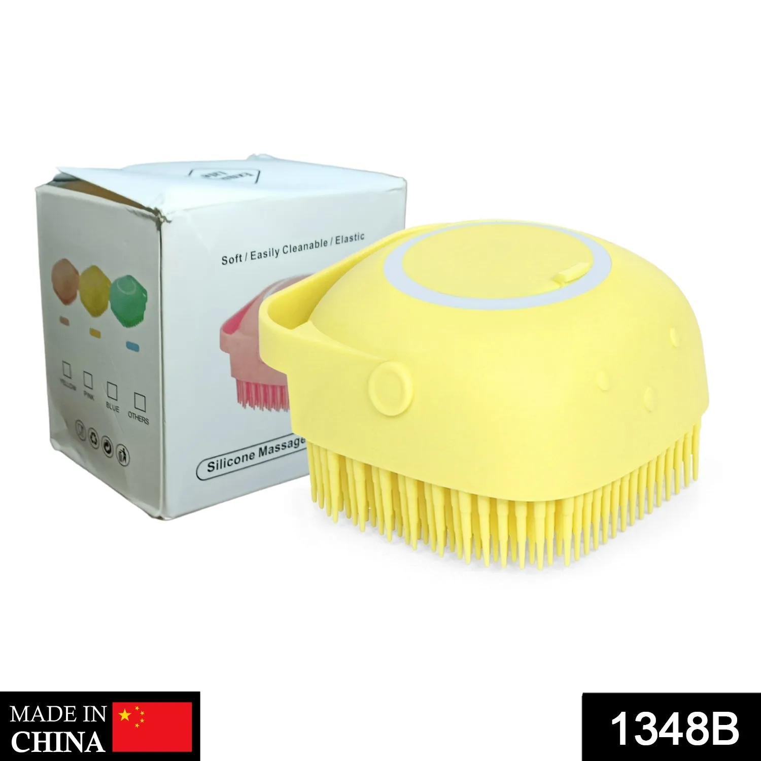 1348B SILICONE MASSAGE BATH BODY BRUSH WITH SHAMPOO DISPENSER