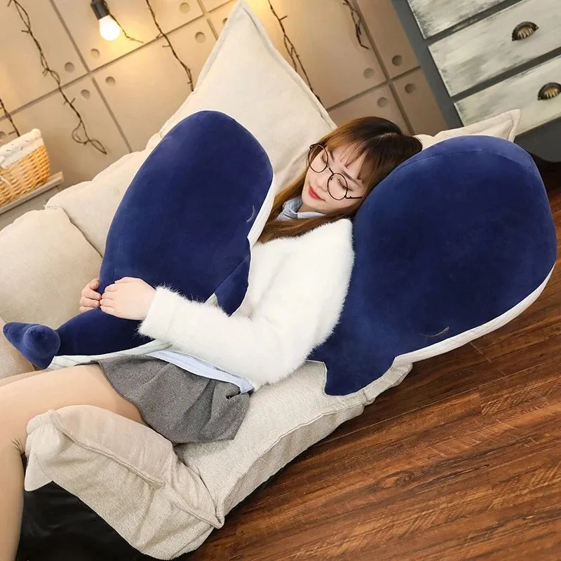 25cm Blue Whale Stuffed Animal Giant Hugging Soft Pillow Toy Home Furnishings Sofa Car Cushion Children Birthday Gift