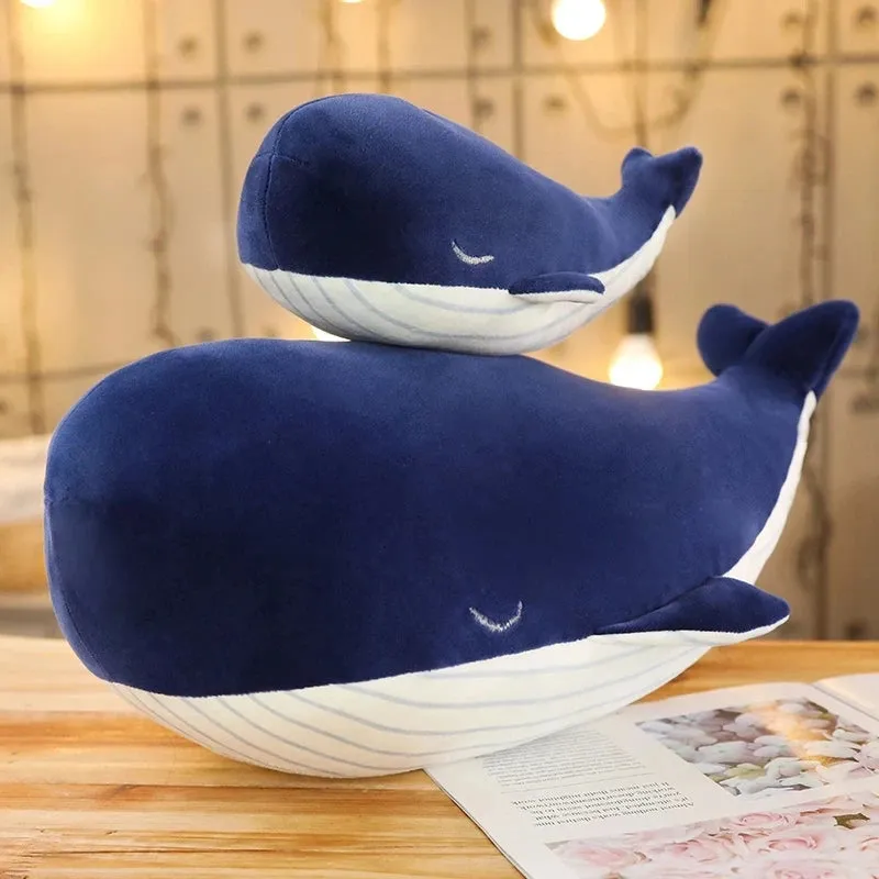 25cm Blue Whale Stuffed Animal Giant Hugging Soft Pillow Toy Home Furnishings Sofa Car Cushion Children Birthday Gift