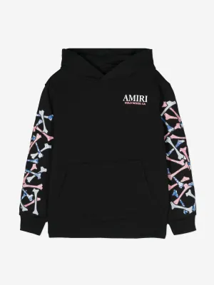 Amiri Kids Bandana Bones Stacked Hoodie in Black