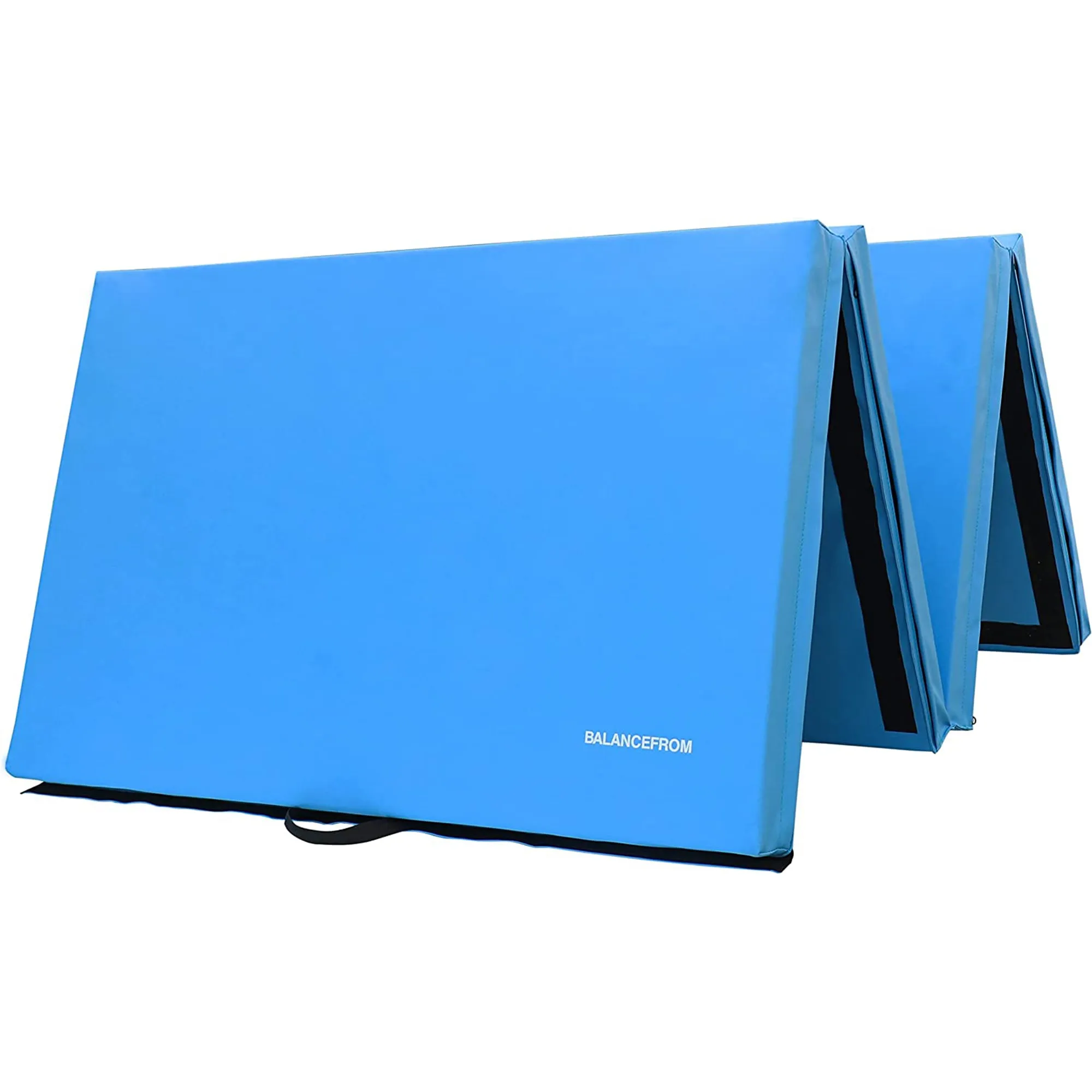 BalanceFrom Fitness 10ft x 4ft All Purpose Folding 4-Panel Exercise Mat, Blue