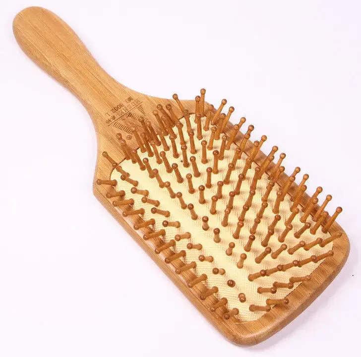 Bamboo Hair Brush Hairbrush Pneumatic Massage Comb Spherical Wooden Pins Healthy BMT03