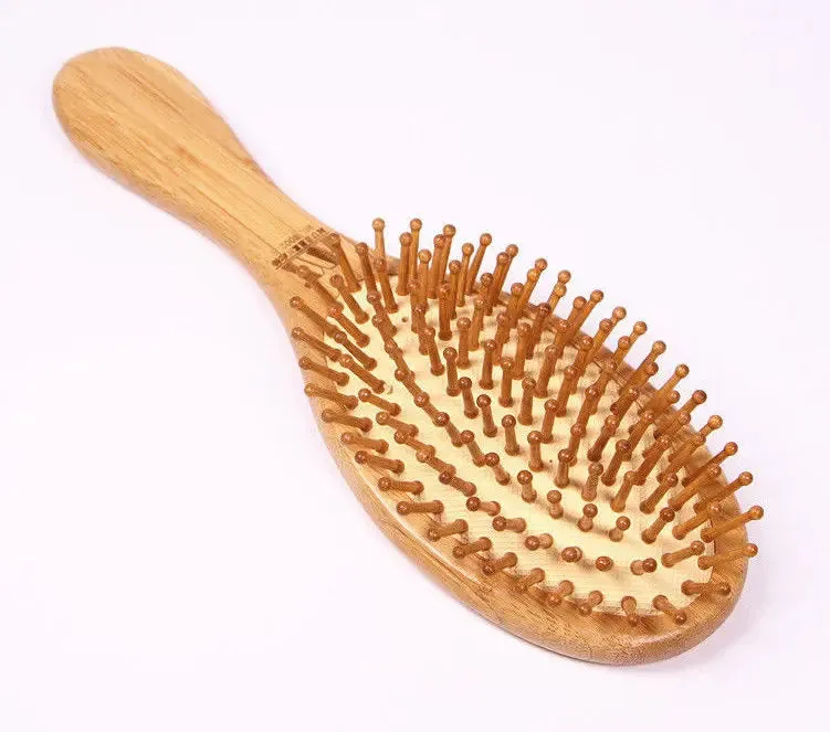 Bamboo Hair Brush Hairbrush Pneumatic Massage Comb Spherical Wooden Pins Healthy BMT03