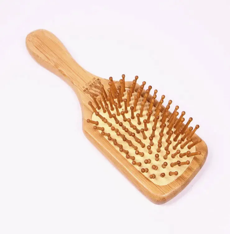 Bamboo Hair Brush Hairbrush Pneumatic Massage Comb Spherical Wooden Pins Healthy BMT03