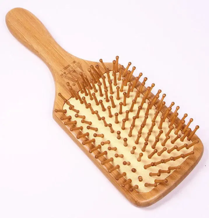 Bamboo Hair Brush Hairbrush Pneumatic Massage Comb Spherical Wooden Pins Healthy BMT03