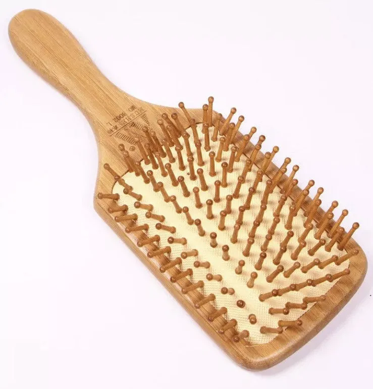 Bamboo Hair Brush Hairbrush Pneumatic Massage Comb Spherical Wooden Pins Healthy BMT03