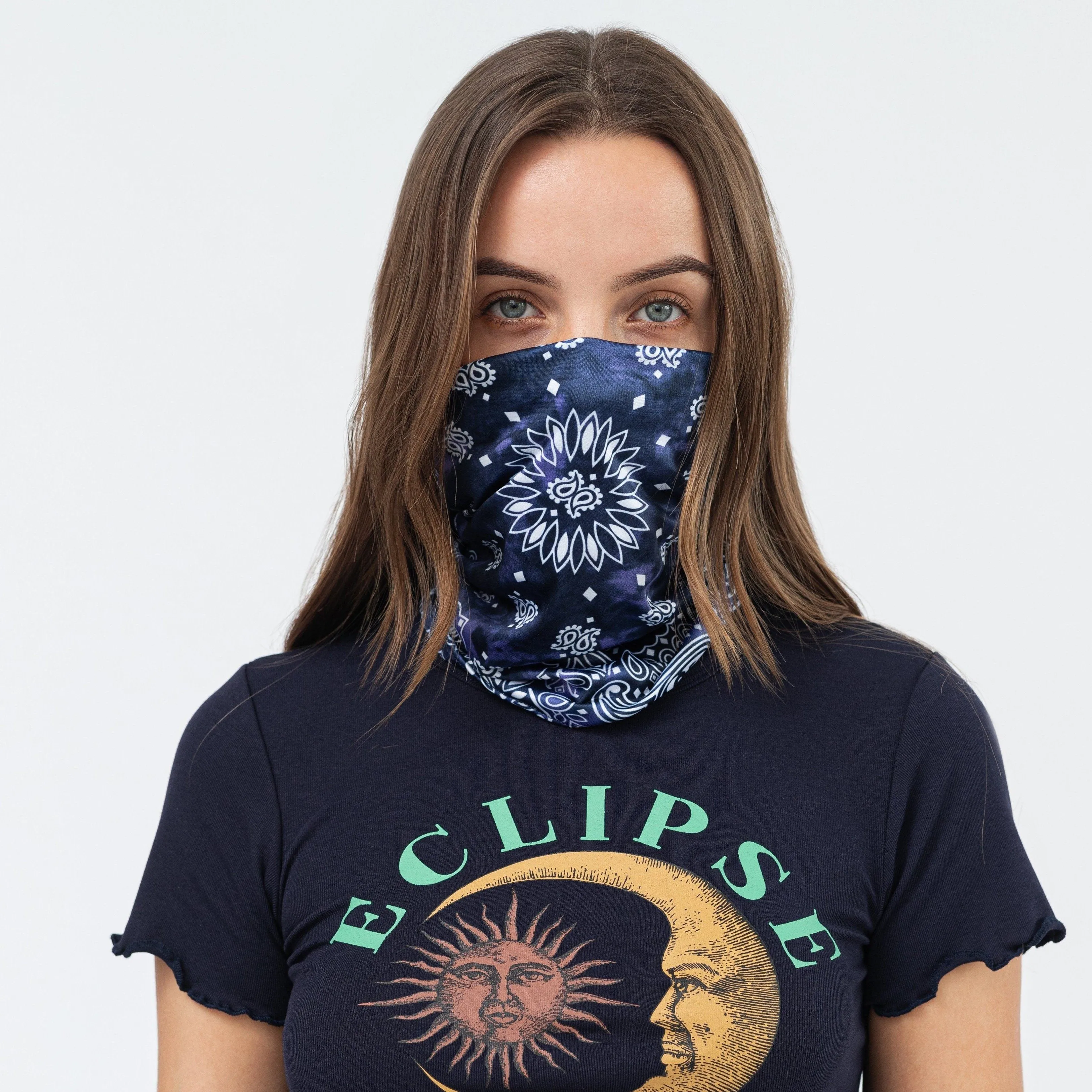 Bandana Face Mask - Purple Paisley Tie Dye (Available online only)