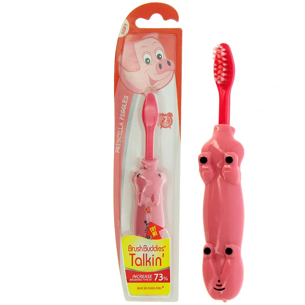 Brush Buddies Talkin Priscilla Piggles (Pig)Toothbrush- Red