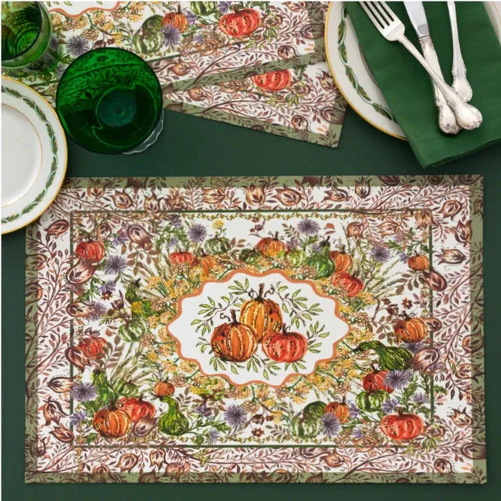 Dogwood Hill Pumpkin Vine Paper Placemats