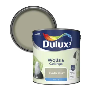 Dulux Matt Emulsion Paint For Walls And Ceilings - Overtly Olive 2.5L