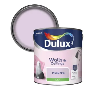 Dulux Silk Emulsion Paint For Walls And Ceilings - Pretty Pink 2.5L