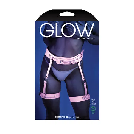 Glow Strapped In Glow in the Dark Leg Harness Light Pink O/S