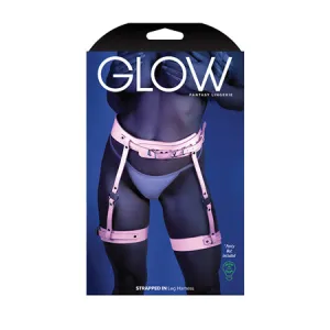 Glow Strapped In Glow in the Dark Leg Harness Light Pink O/S