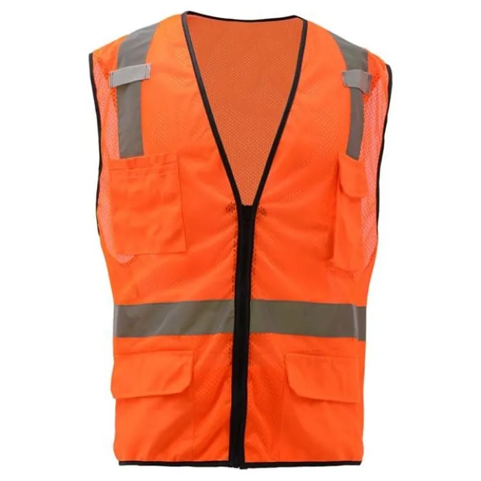 GSS Premium Class 2 Multi-Purpose Mesh Zipper 6 Pockets Vest