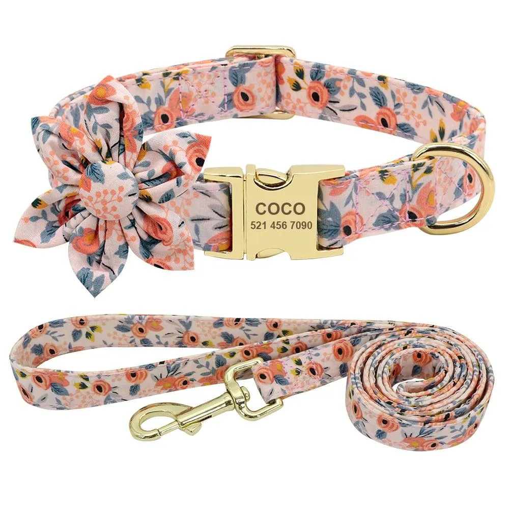 Lil' Bloomers Personalized Pet Collar and Leash