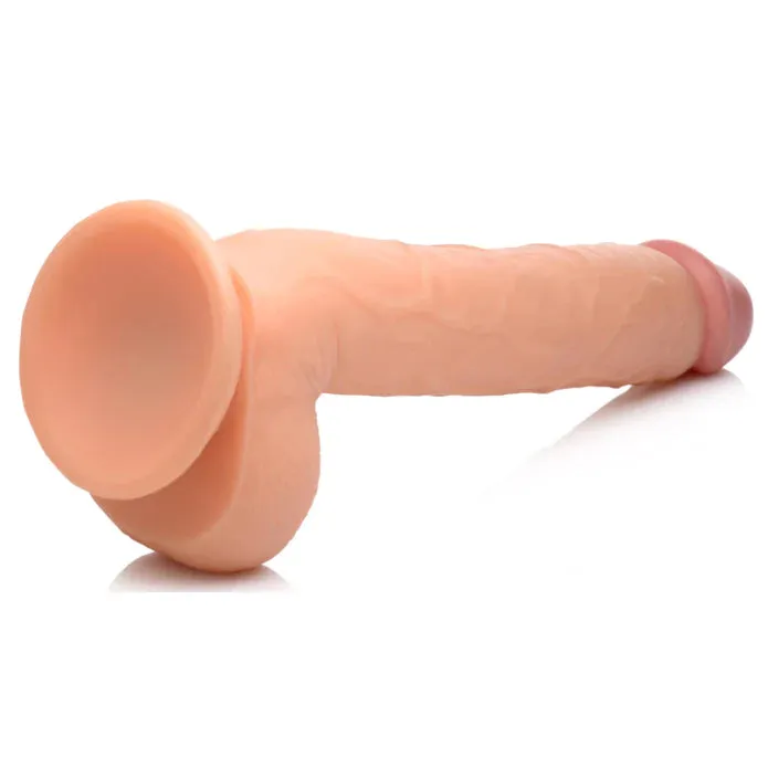 Long Logan 10" Dildo With Balls - Light