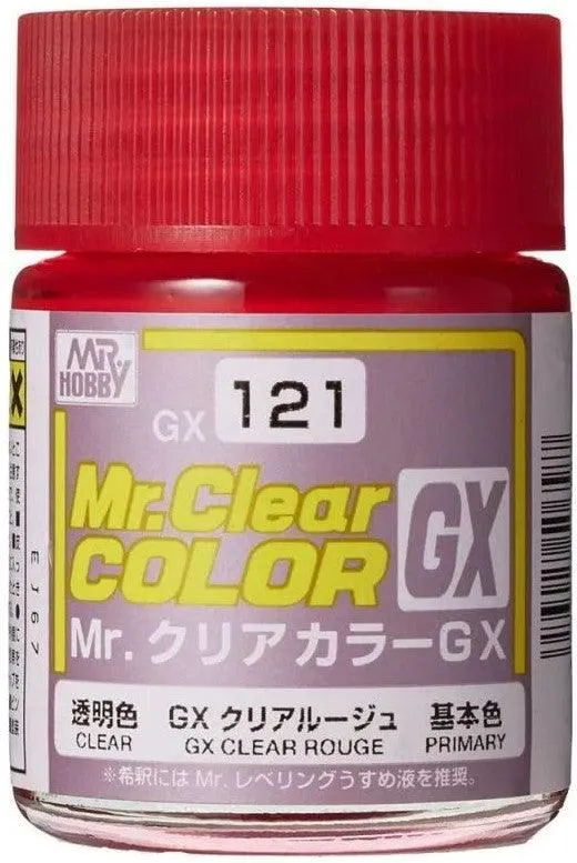 Mr. Hobby GX121 Mr. Clear Color GX Clear Rouge Lacquer Paint 18ml