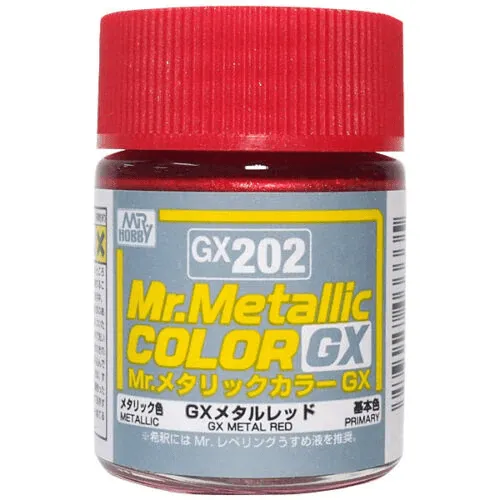 Mr. Hobby GX202 Mr. Metallic Color GX Metal Red Lacquer Paint 18ml