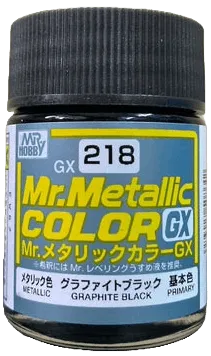 18ml Mr. Hobby GX218 Graphite Black Lacquer Paint with Metallic Finish