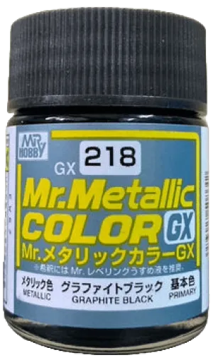 18ml Mr. Hobby GX218 Graphite Black Lacquer Paint with Metallic Finish