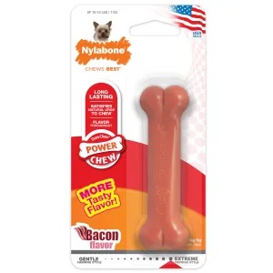 Nylabone Power Chew Durable Dog Toy Bacon X-Small up to 15 lbs.