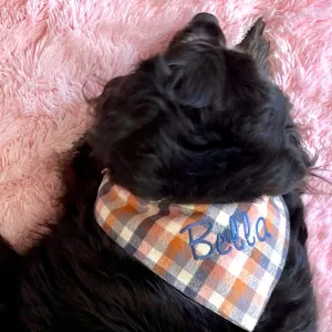 Personalized Flannel Dog Bandanas