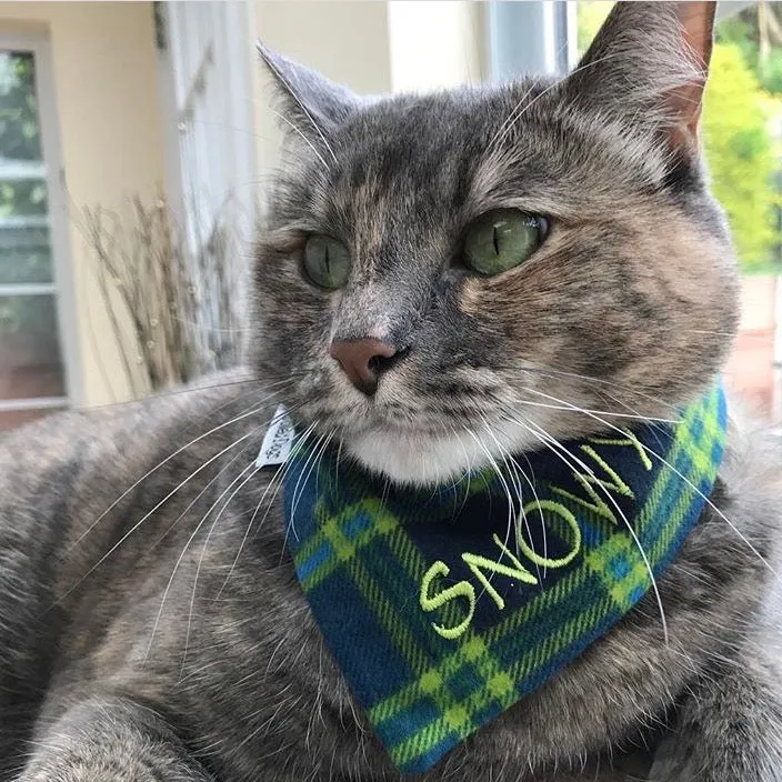 Personalized Flannel Dog Bandanas