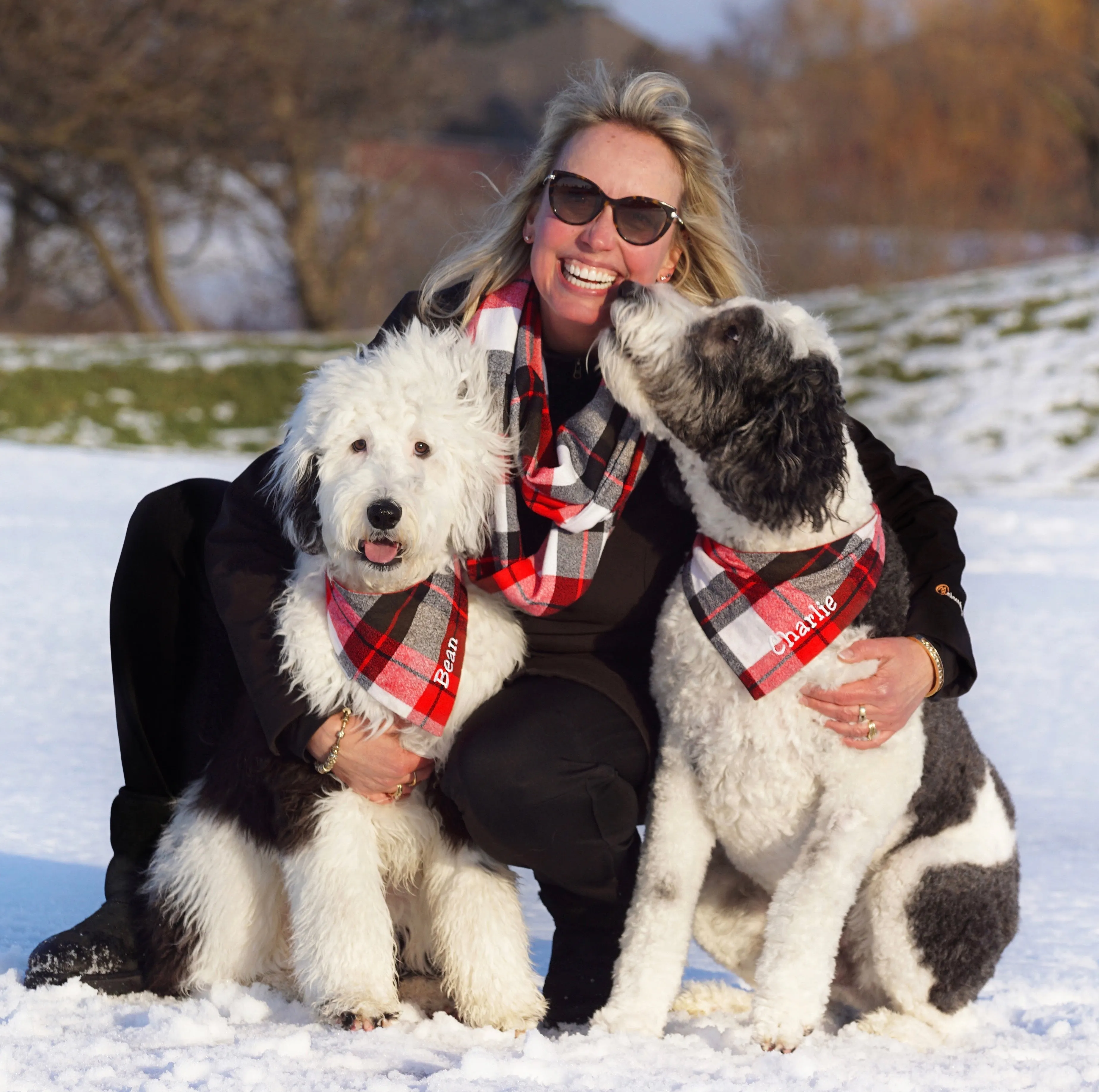 Personalized Flannel Dog Bandanas