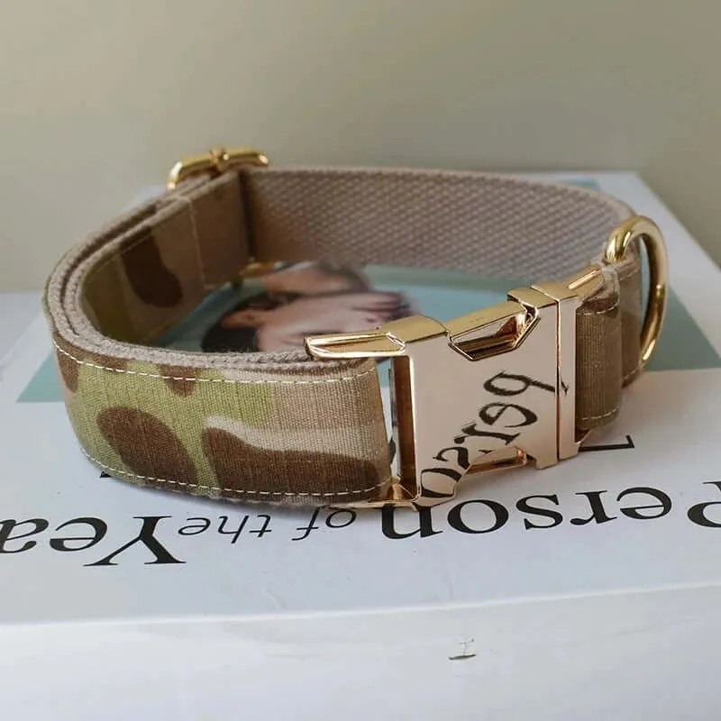 Personalized ID Tag Camo Dog Collar & Leash