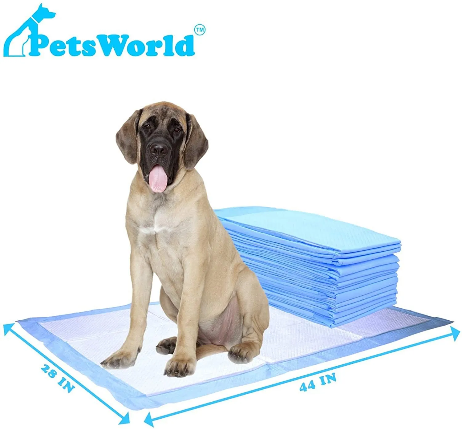 PetsWorld Mastiff's Massive Giant Dog Training Pads (28x44 inch)