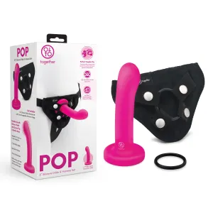 POP 5.5" Silicone Dildo and Harness Set