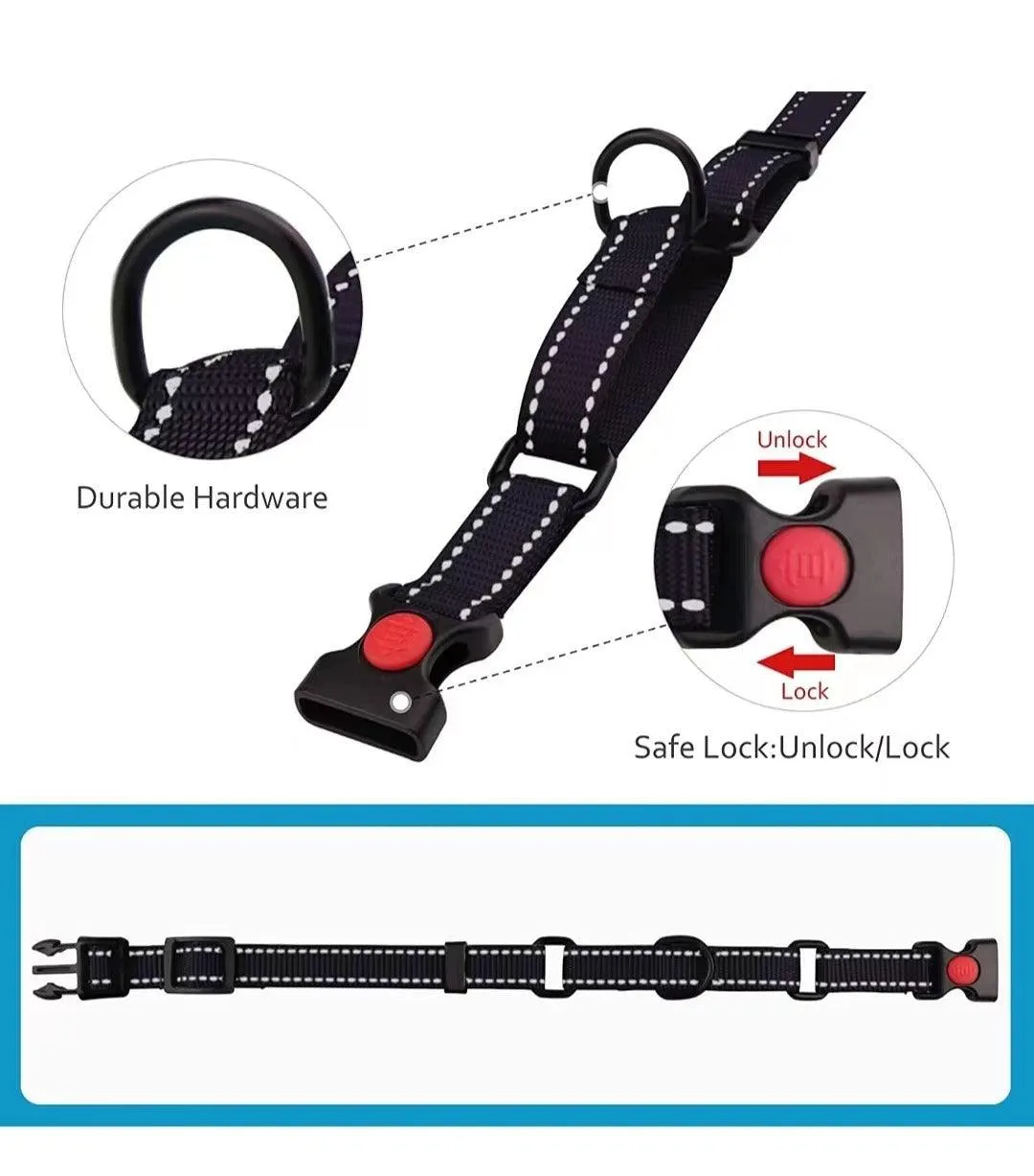 Reflective Dog Collar and Leash Set