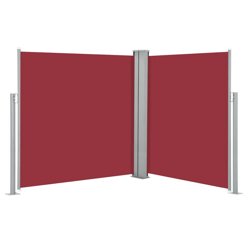 Retractable Side Awning Red 140x600 cm