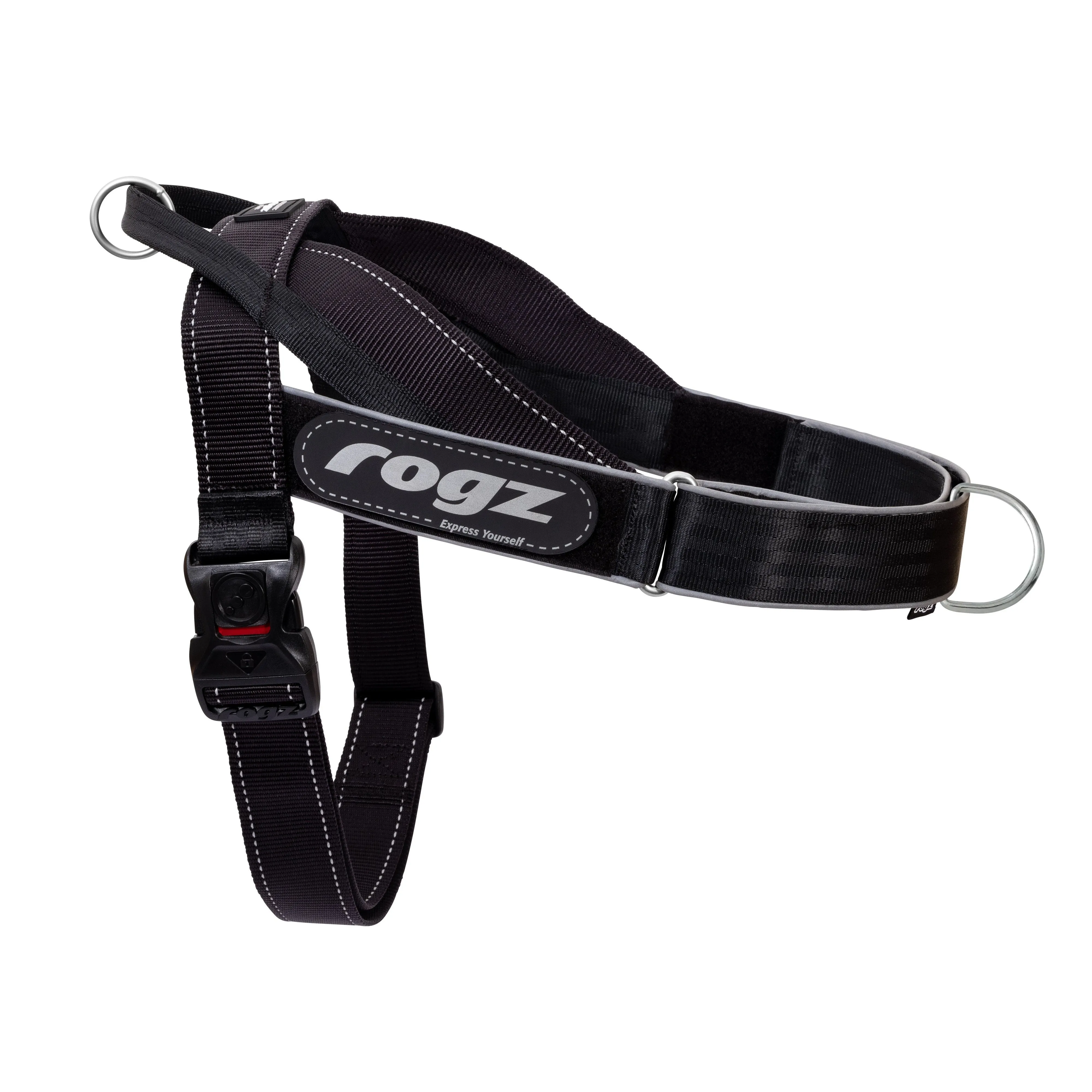 Rogz Utility LetzGo Personalised Harness Black Xlge=^._.^=