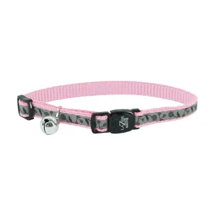 Safe Cat Reflective Snag-Proof Adjustable 3/8" Breakaway Collar-Pink Cherry Blossom