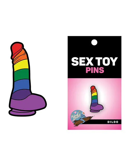 Sex Toy Pins- Rainbow Dildo