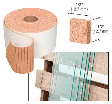 Shipping Pads 1/2" x 1/2" x 1/4" Cork Non-Adhesive