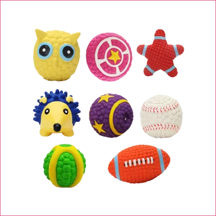 Squeaky Latex Cotton Blend Toys Combo