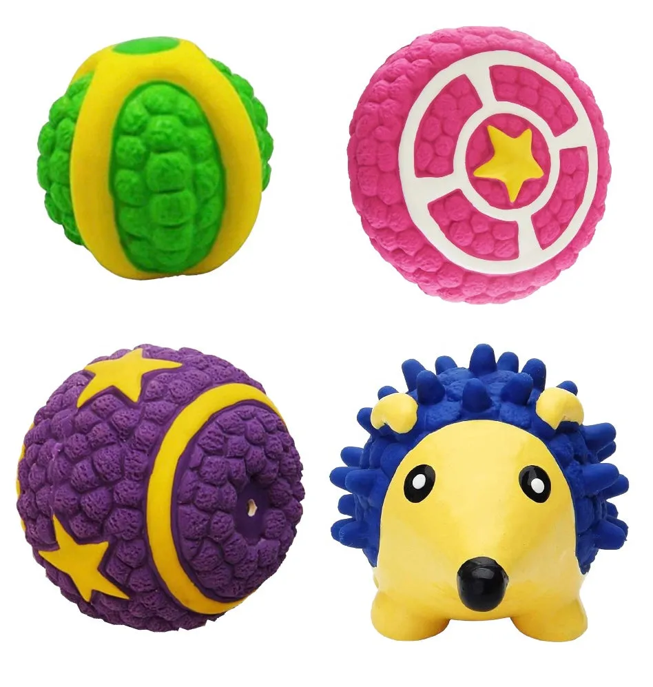 Squeaky Latex Cotton Blend Toys Combo