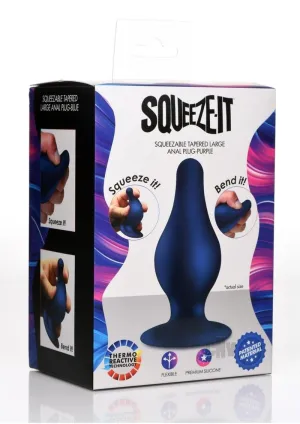 Squeeze It Tapered Anal Plug Lg Blue