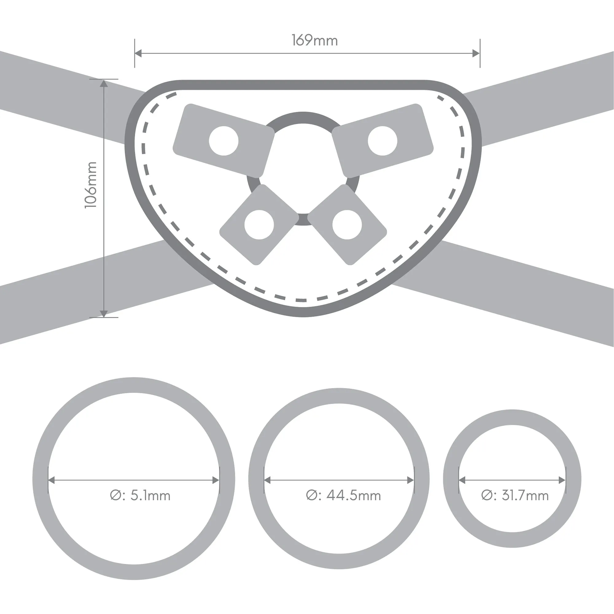 TILT 6.5" Vibrating Silicone Dildo & Harness Set